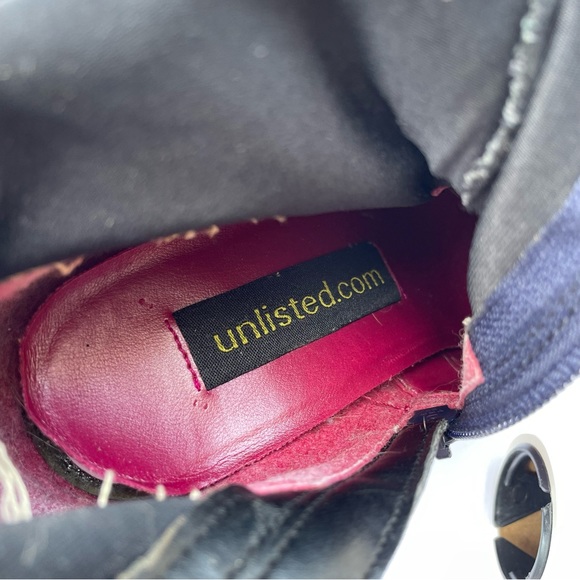 Hard to Find Unlisted Pink Leather Snakeskin-look Blue Booties - Picture 12 of 13